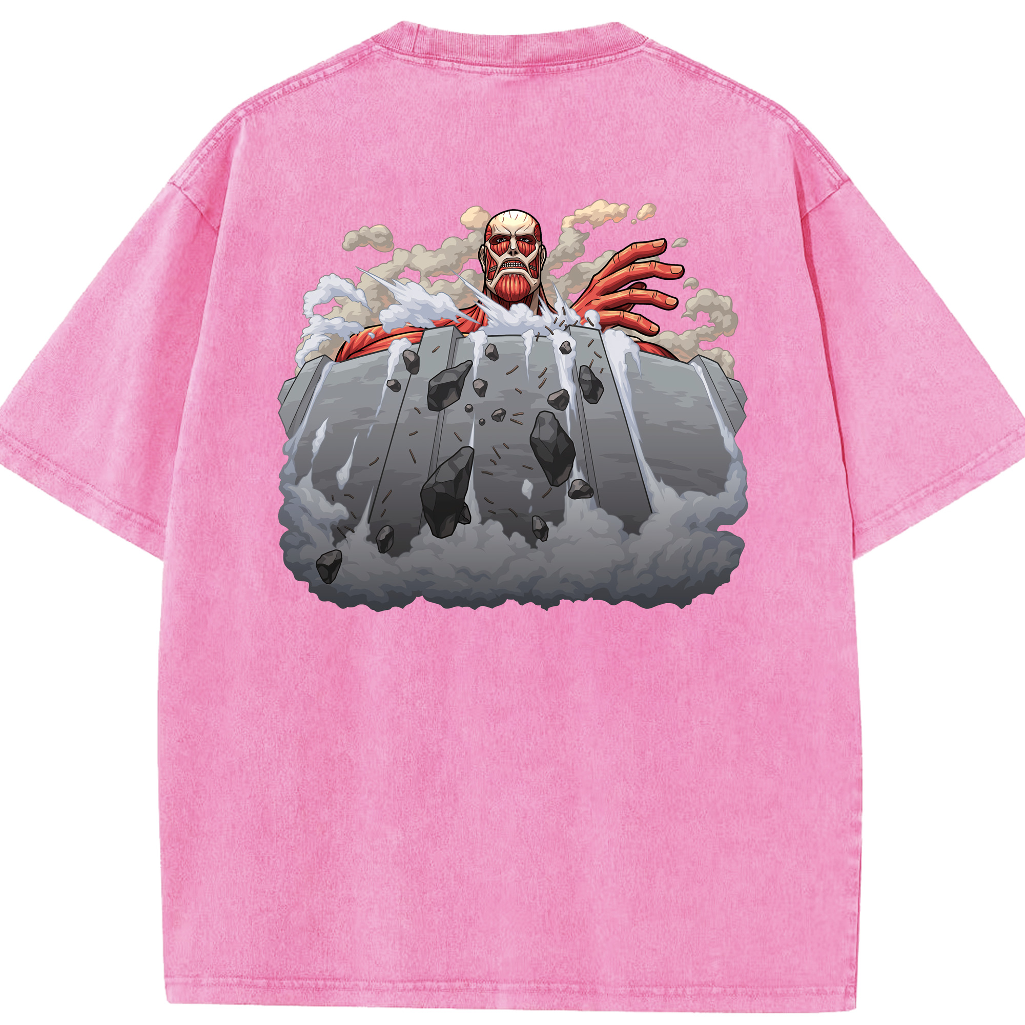 （画像用） 進撃の巨人 Attack on Titan 綿100% ヴィンテージ風 半袖Tシャツ（背面プリント）